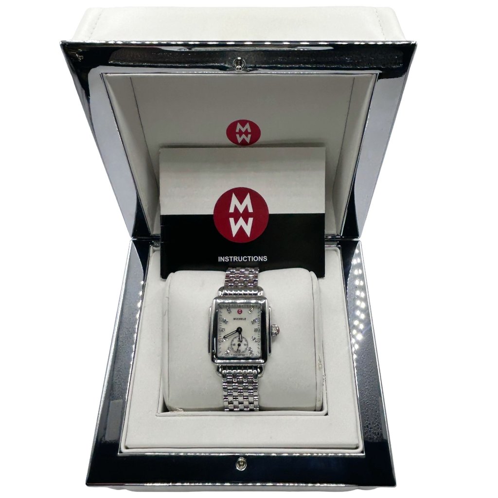 Michele Deco Mid Mother Of Pearl Diamond Dial Womens Watch Mw06v00a0046